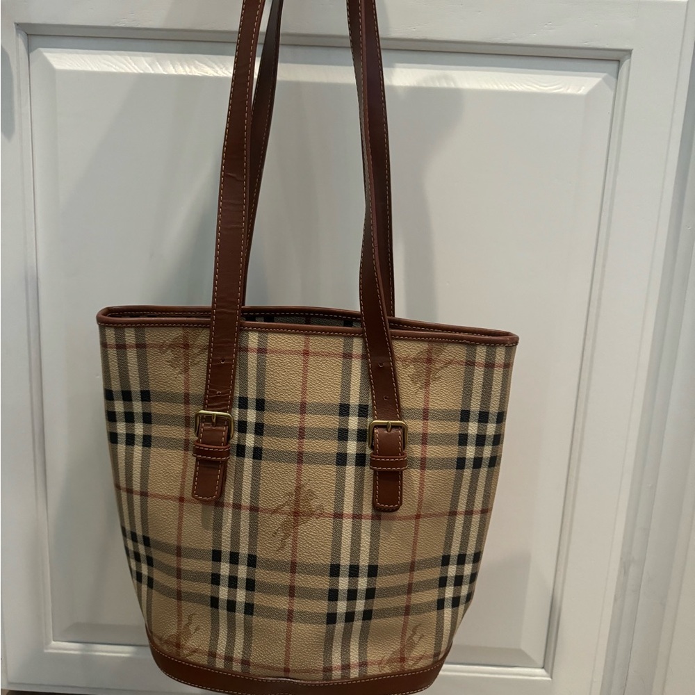 Burberry Haymarket Bucket Bag